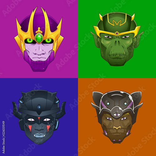 a set of alien head
