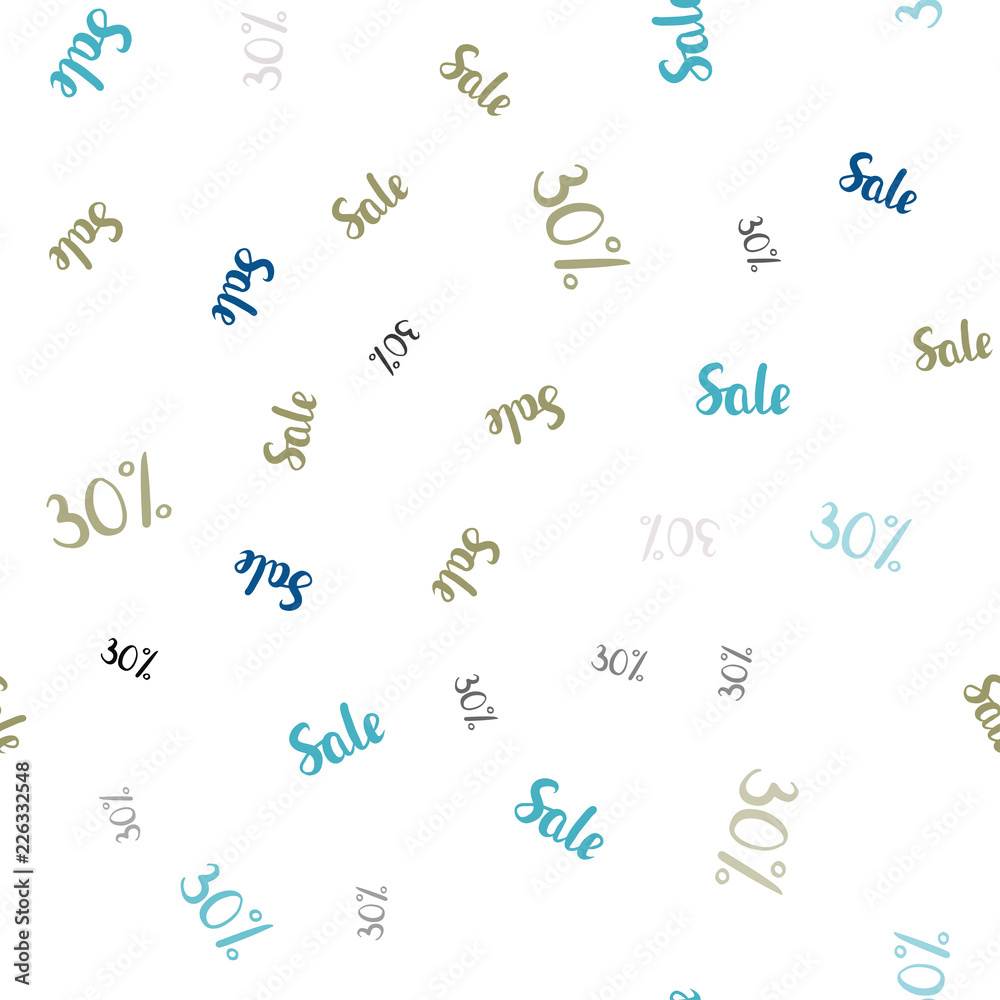 Light Blue, Yellow vector seamless background with 30 % signs of sales. Light Blue, Yellow vector seamless background with 30 % signs of sales.