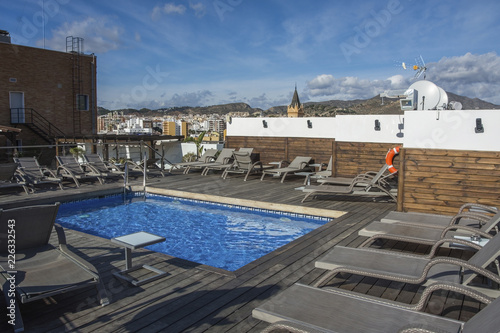 Spain - Malaga swimming pool on the rooftop at downtown