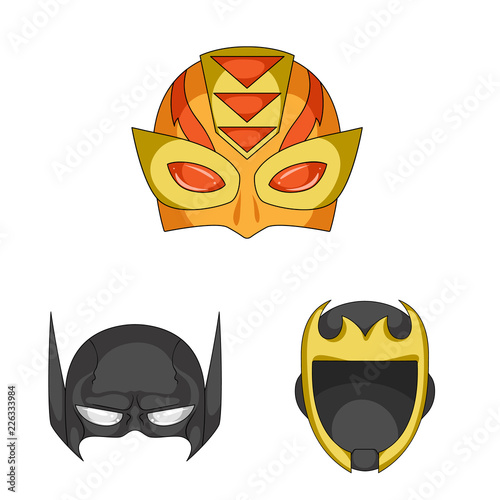 Isolated object of hero and mask sign. Collection of hero and superhero vector icon for stock.