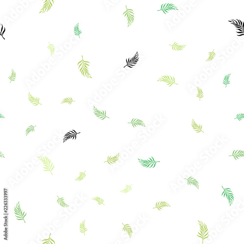 Light Green vector seamless elegant background with leaves.
