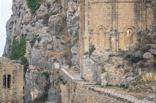 Castle of Loarre facade view. Hoya de Huesca Loarre Aragon Huesca Spain