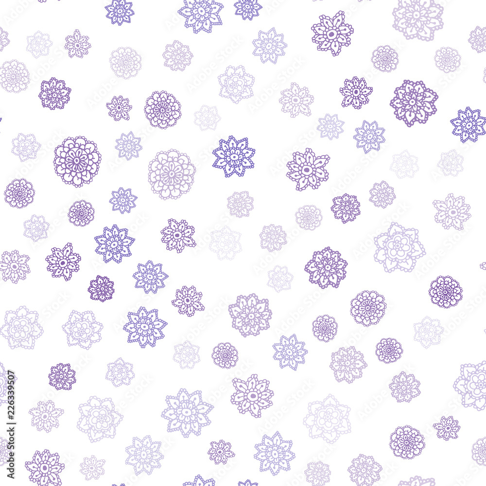 Light Purple vector seamless template with ice snowflakes. Light Purple vector seamless template with ice snowflakes.