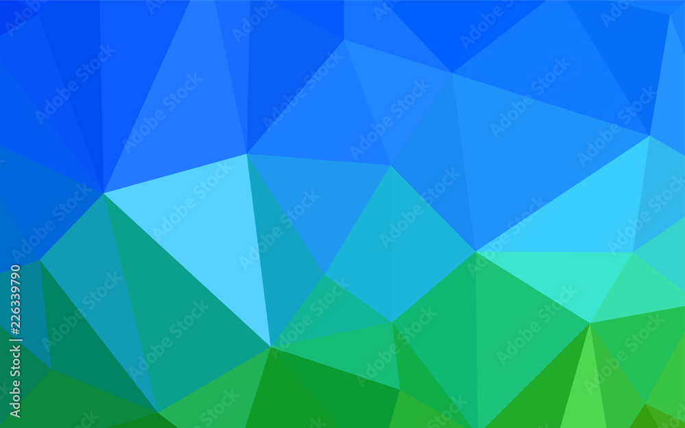 Fototapeta Light Blue, Green vector polygon abstract background.