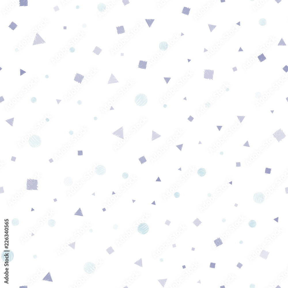 Light Pink, Blue vector seamless background with triangles, circles, cubes.