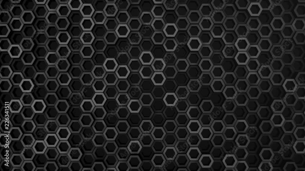 Abstract background with animation of wave mosaic of hexagons. Technological backdrop. Animation of seamless loop. Abstract background with animation of wave mosaic of hexagons. Technological backdrop. Animation of seamless loop.