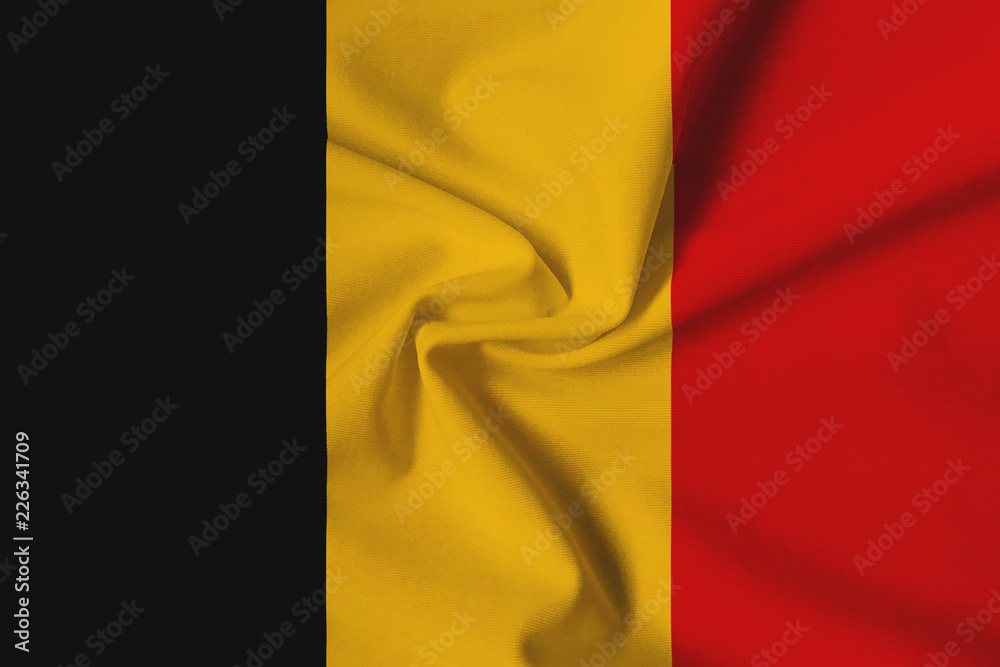 Obraz premium Waving Belgian flag with a fabric texture