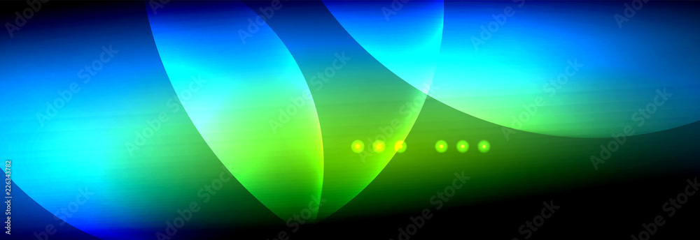 Vector blurred neon glowing circles with flowing and liquid light concept, energy magic fantastic abstract background Vector blurred neon glowing circles with flowing and liquid light concept, energy magic fantastic abstract background