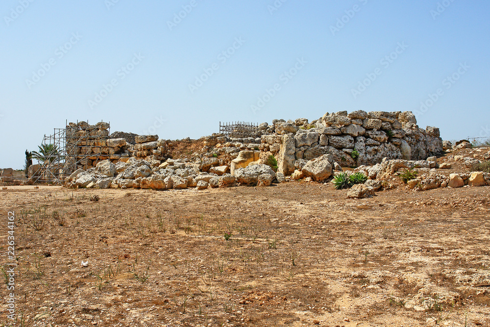 Ġgantija - megalithic temple complex from the Neolithic on  island of Gozo in Malta
