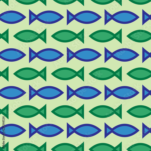 Abstract seamless fish pattern  vector illustration