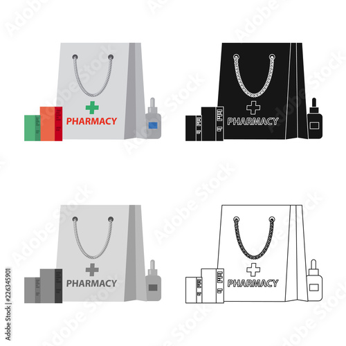 Vector illustration of pharmacy and hospital sign. Collection of pharmacy and business stock symbol for web.