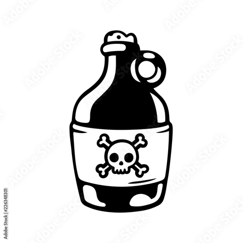 Cartoon poison bottle illustration