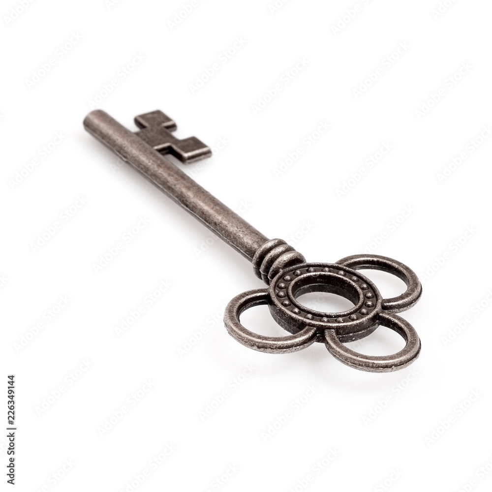 Silver key isolated on white background Silver key isolated on white background