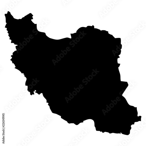 Black map country of Iran