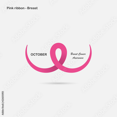 Pink Breast,Bosom,or Chest icon.Breast Cancer October Awareness Month Campaign banner.Women health concept.Breast cancer awareness month logo design.