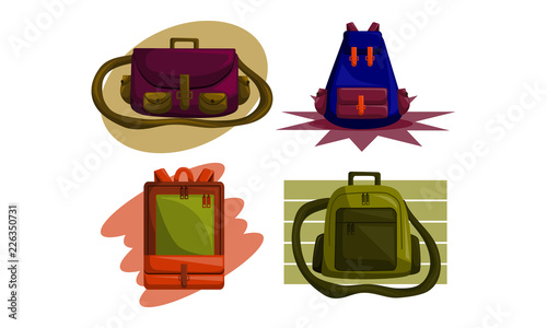 Bag Back to School Vector Set