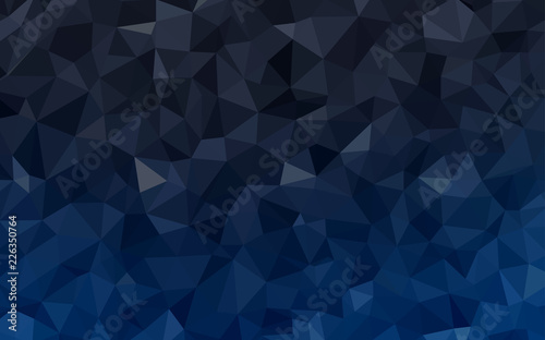 Dark BLUE vector shining triangular backdrop.