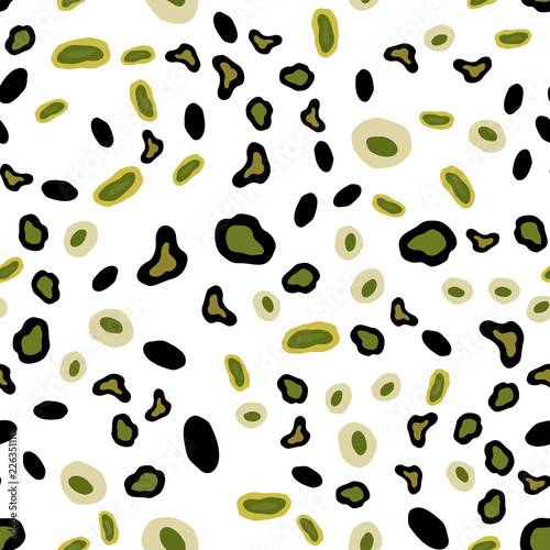 Light Green, Yellow vector seamless pattern with spheres.