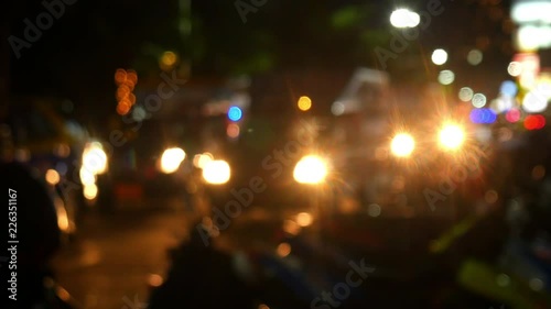 Wallpaper Mural Blurry traffic with Bokeh lights in an urban environment at night.
 Torontodigital.ca