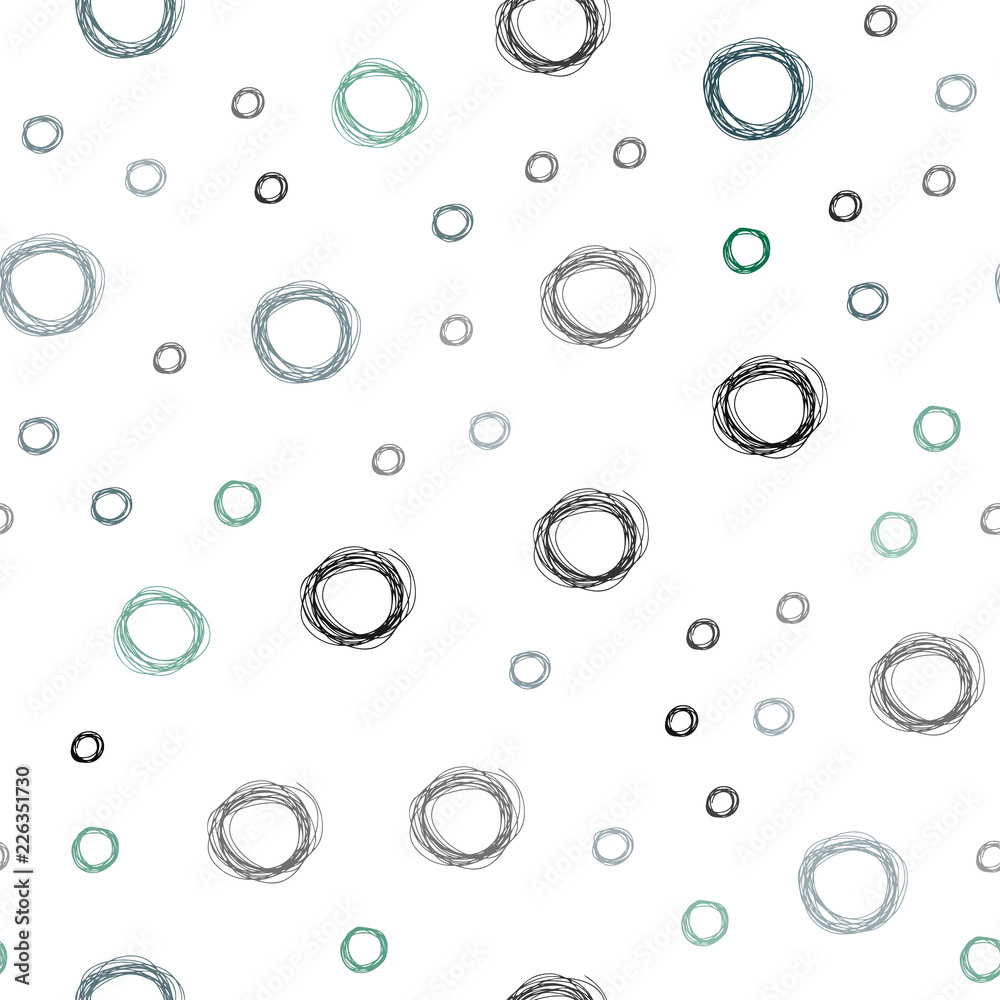 Light Green vector seamless background with bubbles.