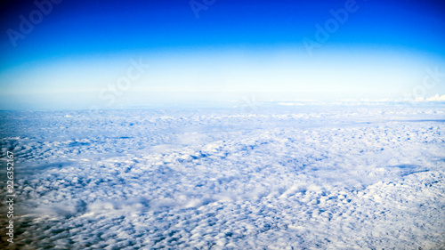 Clouds, airplane window 