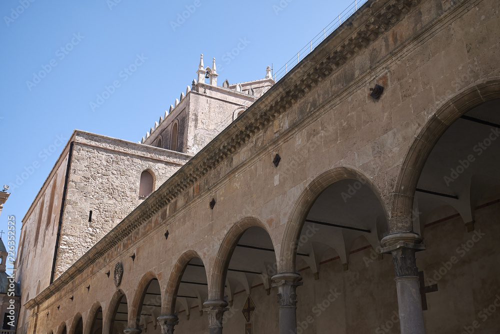 Monreale, Italy - September 11, 2018 : View of Monreale cathedral