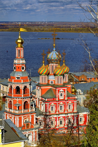  Nizhny Novgorod. Church of the Blessed Virgin Mary аgainst the background of the river Volga. 