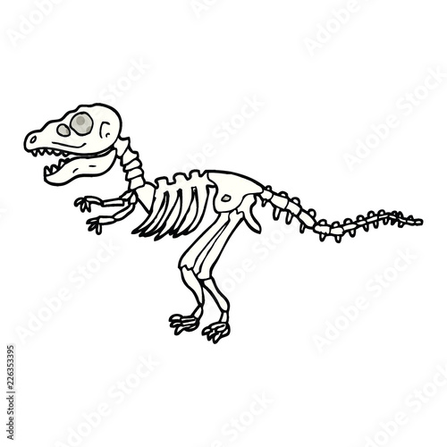 comic book style cartoon dinosaur bones