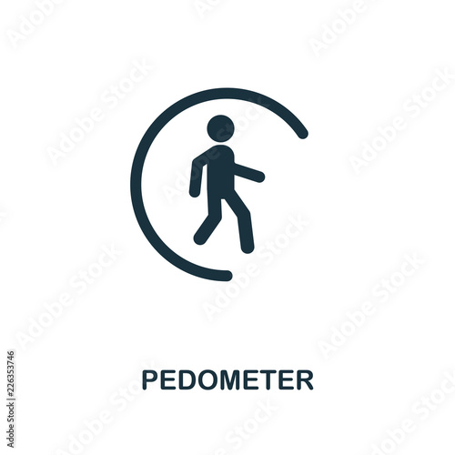 Pedometer icon. Monochrome style design from measurement icon collection. UI and UX. Pixel perfect pedometer icon. For web design, apps, software, print usage.