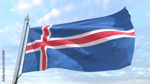 Weaving flag of the country Iceland