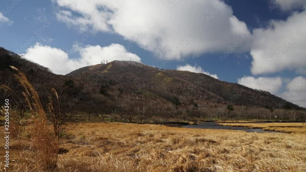 赤城山、覚満淵から見上げる地蔵岳タイムラプス 赤城山、覚満淵から見上げる地蔵岳タイムラプス