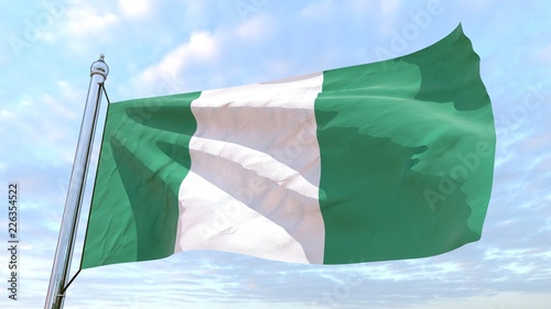 Weaving flag of the country Nigeria