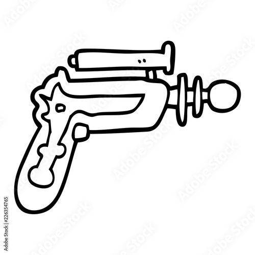 black and white cartoon ray gun