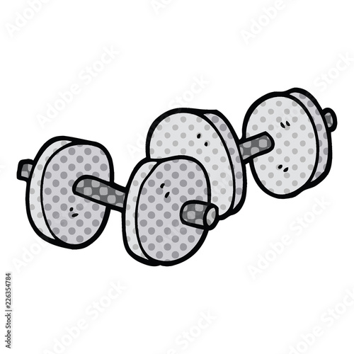 comic book style cartoon pair of dumbbells