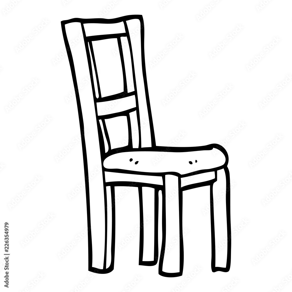 black and white cartoon wooden chair black and white cartoon wooden chair