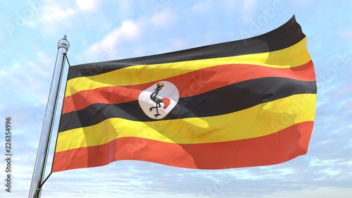 Weaving flag of the country Uganda