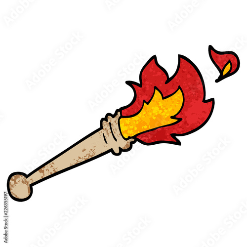 grunge textured illustration cartoon sports torch