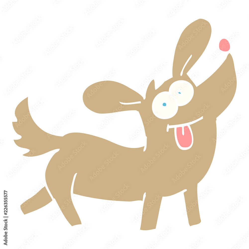 flat color illustration cartoon happy dog flat color illustration cartoon happy dog
