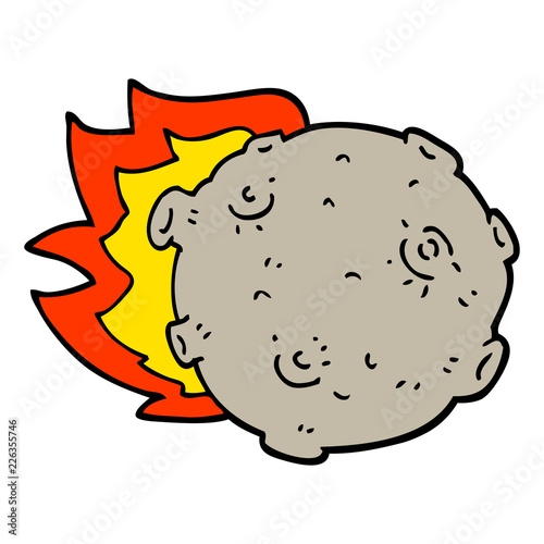 hand drawn doodle style cartoon asteroid