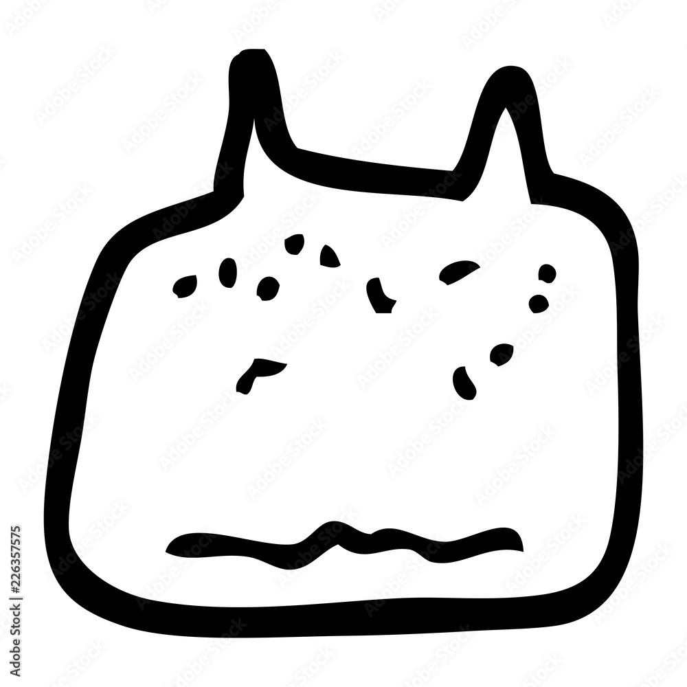 black and white cartoon tooth