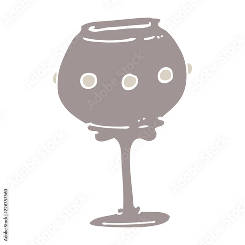flat color illustration cartoon metal goblet