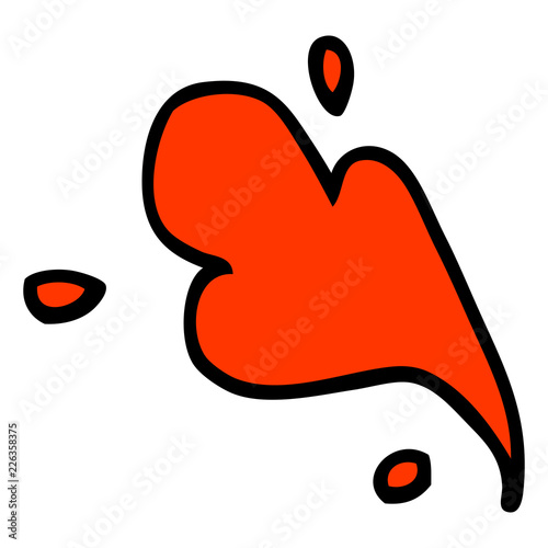 hand drawn doodle style cartoon blood spurt