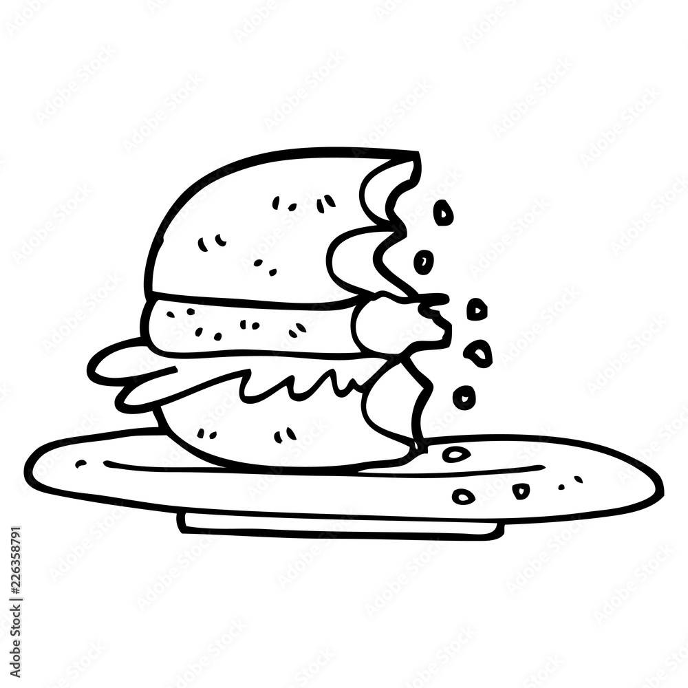 Black And White Cartoon Half Eaten Burger Stock Vector Adobe Stock black-and-white-cartoon-half-eaten-burger-stock-vector-adobe-stock