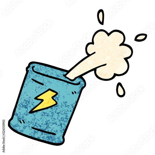 grunge textured illustration cartoon soda can