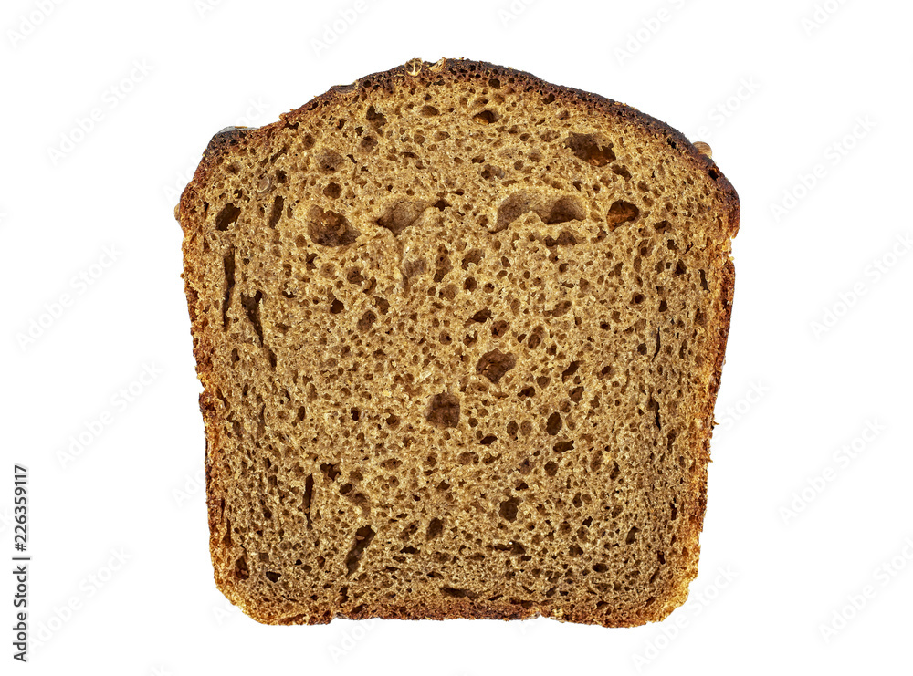 Rye bread slice isolated on white background Rye bread slice isolated on white background
