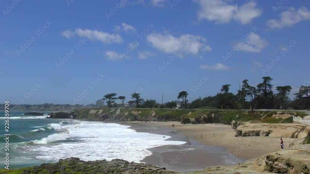 Santa Cruz, Steamer Lane West Side, California, USA. Steamer Lane is a famous surfing location in Santa Cruz, California. Santa Cruz, Steamer Lane West Side, California, USA. Steamer Lane is a famous surfing location in Santa Cruz, California.