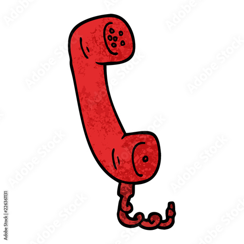 grunge textured illustration cartoon telephone handset