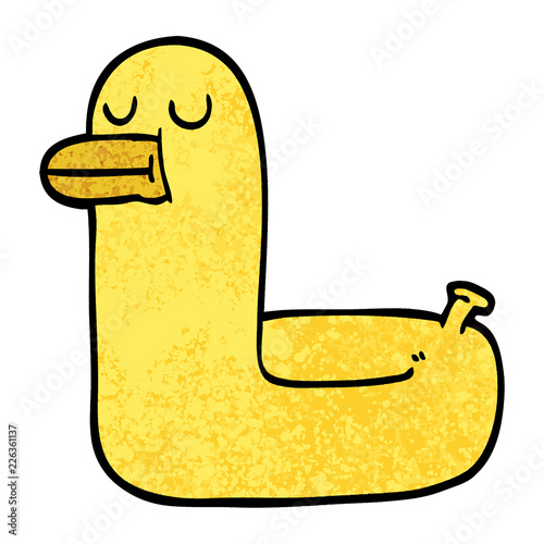 grunge textured illustration cartoon yellow ring duck