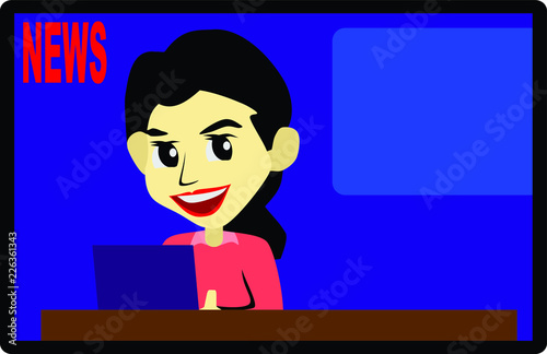 News Presenter Occupation Cartoon Vector Illustration