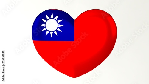 Free Download Heart-shaped flag 3D Illustration I love Taiwan - GFXLoad